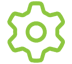 A green and black picture of an eight-sided gear.